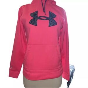 UNDER ARMOUR Womens Pink Breast Cancer Hoodie Sweatshirt Size Small R*